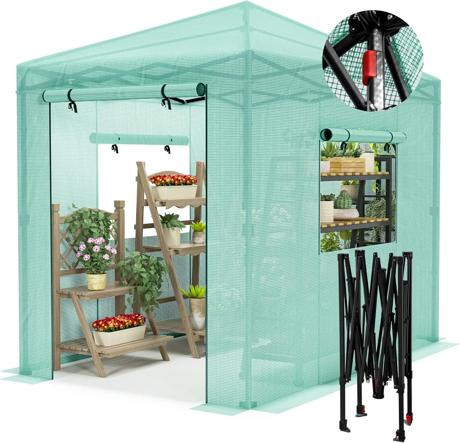 Walk-in Greenhouse, Instant Pop Up Green House for Outdoors with Zippered Door and 2 Roll-up Windows
Walk-in Greenhouse, Instant Pop Up Green House for Outdoors with Zippered Door and 2 Roll-up Windows