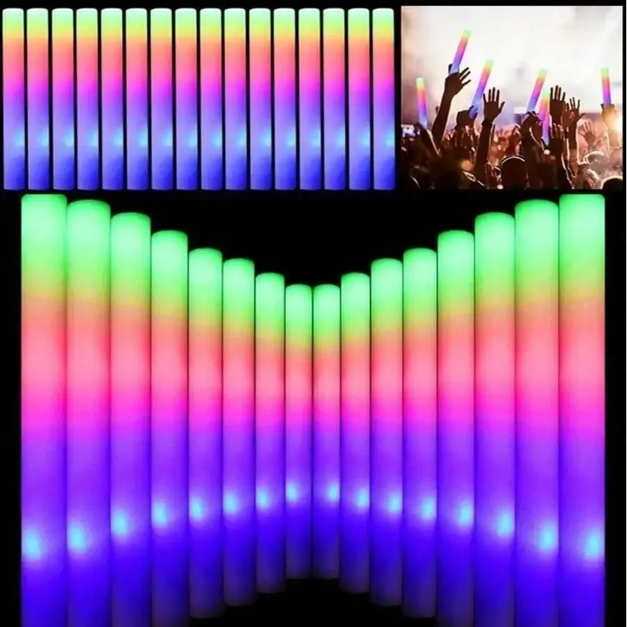 CamelParty 100 PCS LED Foam Glow Sticks, Glow Sticks Bulk Party Pack With 3 Modes Colorful Flashing, Glow In The Dark Party Supplies, Light Up Foam Sticks For Wedding, July 4th, Birthday, Raves, Concert
CamelParty 100 PCS LED Foam Glow Sticks, Glow Sticks Bulk Party Pack With 3 Modes Colorful Flashing, Glow In The Dark Party Supplies, Light Up Foam Sticks For Wedding, July 4th, Birthday, Raves, Concert