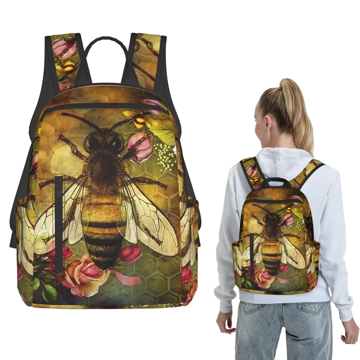 Bee Themed Backpack Daypack Boys Girls BookBag School Bag Shoulder Bags for Men Women
Bee Themed Backpack Daypack Boys Girls BookBag School Bag Shoulder Bags for Men Women