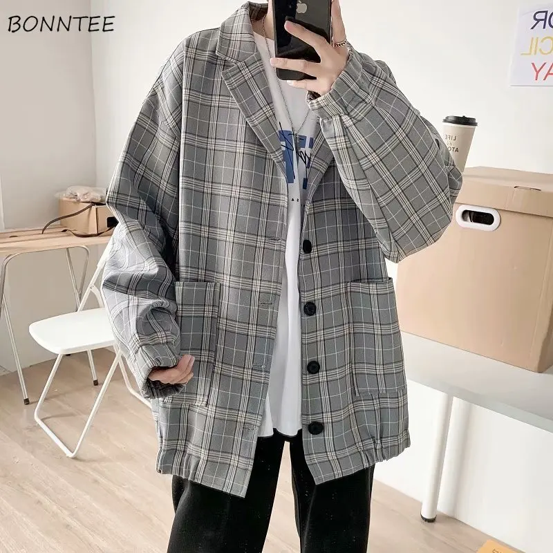 Мужские блейзеры ВЕСНА Новинка клетчатые карманы дизайнерская мода Ins Повседневная универсальная Подростковая свободная Корейская стильная ретро популярная простая верхняя одежда 
Мужские блейзеры ВЕСНА Новинка клетчатые карманы дизайнерская мода Ins Повседневная универсальная Подростковая свободная Корейская стильная ретро популярная простая верхняя одежда