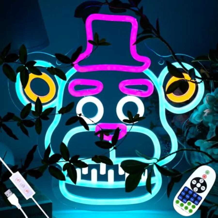 Remote Control Fnaf Frendy Neon Sign for Wall Decor, Five Nights LED Neon Lights for Game room, Gaming Room, Room, Bar Decorati
Remote Control Fnaf Frendy Neon Sign for Wall Decor, Five Nights LED Neon Lights for Game room, Gaming Room, Room, Bar Decorati