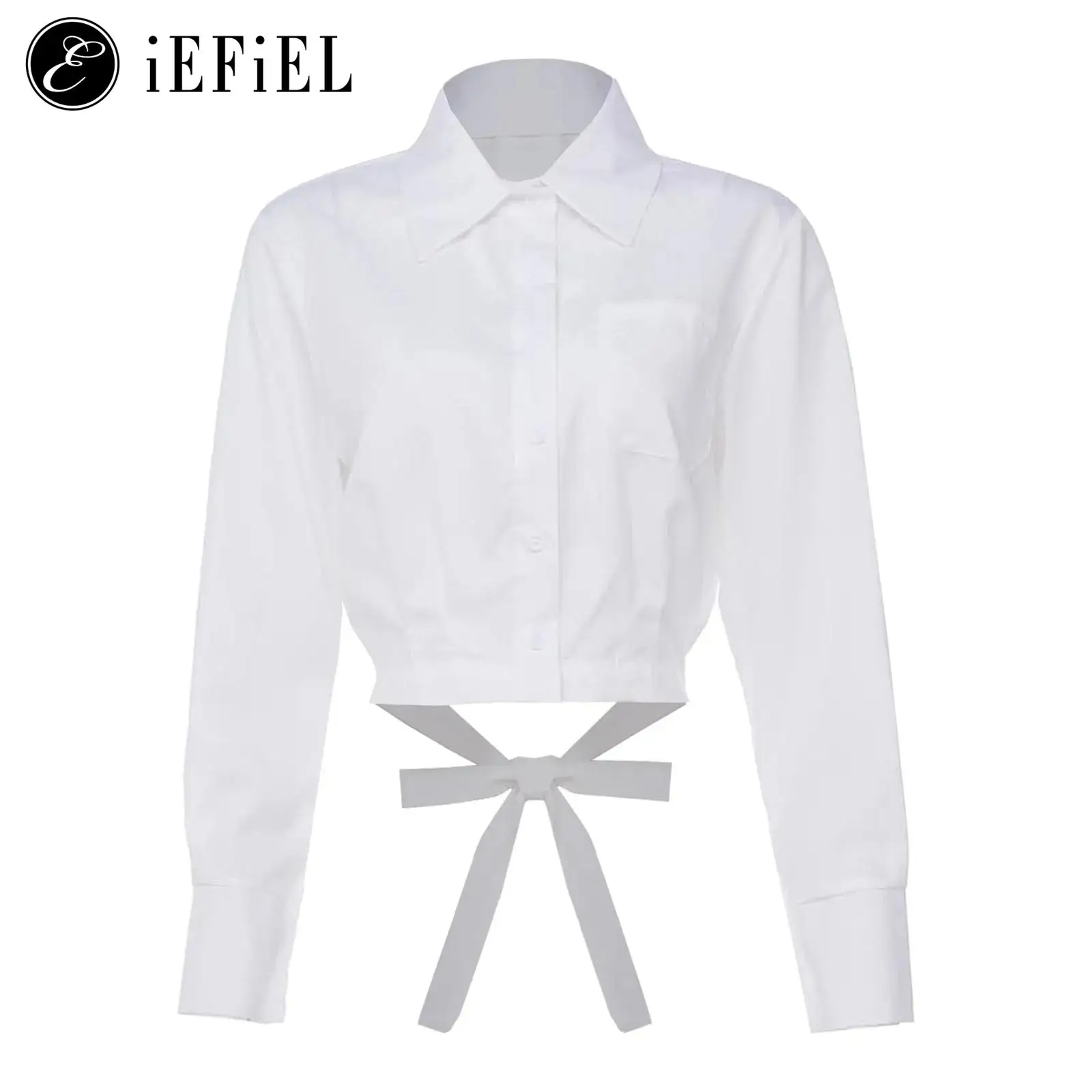 Women Long Sleeve Crop Shirt Lapel Front Button Back Lace Up Design Blouse for Office Work Vintage Casual Lady Elegant Crop Top
Women Long Sleeve Crop Shirt Lapel Front Button Back Lace Up Design Blouse for Office Work Vintage Casual Lady Elegant Crop Top