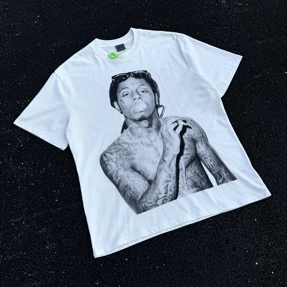 Frog Drift Fashion Streetwear Lil Wayne Character Graphics Printed Vintage Clothing Loose Oversized Tees Tops T Shirt For Men
Frog Drift Fashion Streetwear Lil Wayne Character Graphics Printed Vintage Clothing Loose Oversized Tees Tops T Shirt For Men