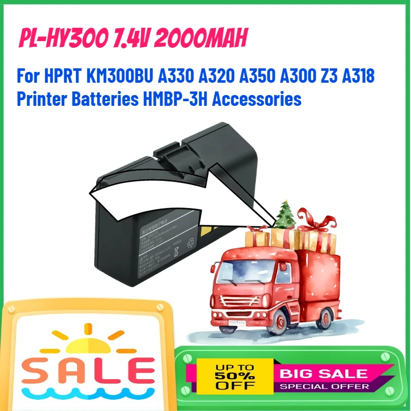 PL-HY300 7.4V 2000mAh Lithium-ion Battery for HPRT KM300BU A330 A320 A350 A300 Z3 A318 Printer Batteries HMBP-3H Accessories
PL-HY300 7.4V 2000mAh Lithium-ion Battery for HPRT KM300BU A330 A320 A350 A300 Z3 A318 Printer Batteries HMBP-3H Accessories
