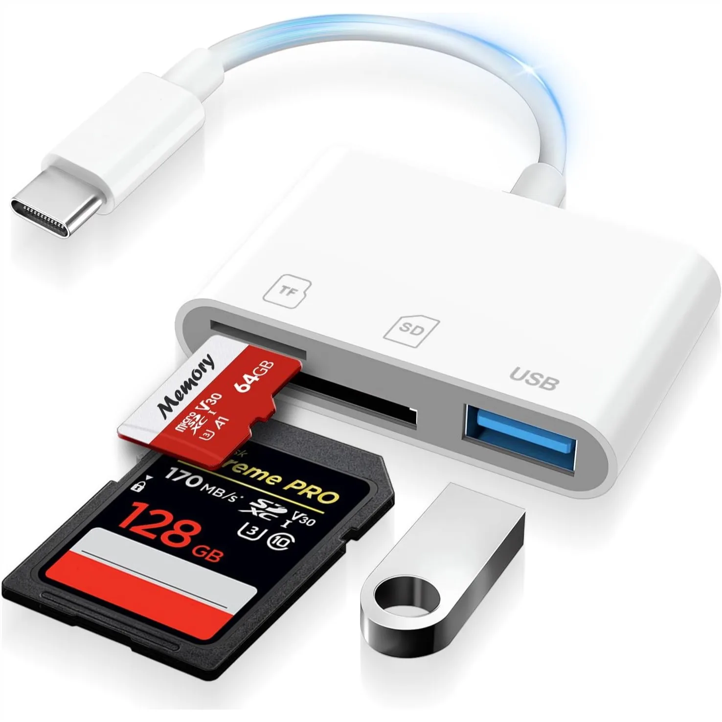 USB C SD Card Reader for iPhone 15-17, USB C to Micro SD Adapter for iPad/Mac, Camera Card Reader with USB A Port
USB C SD Card Reader for iPhone 15-17, USB C to Micro SD Adapter for iPad/Mac, Camera Card Reader with USB A Port