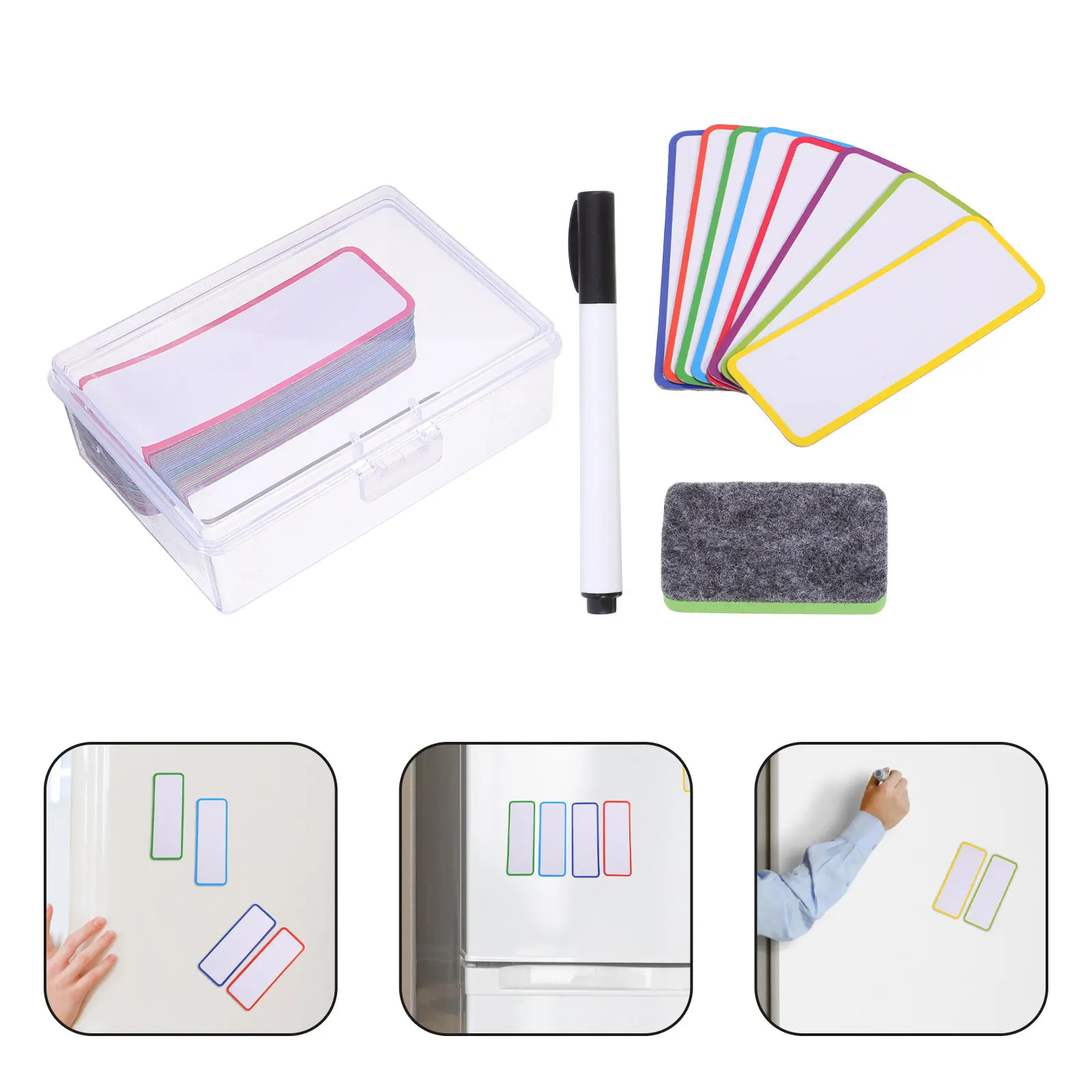 54Pcs Magnetic Labels for Dry Erase Board Flexible Writable Erasable Magnet Strips with Strong Adhesion Ideal for Refrigerator
54Pcs Magnetic Labels for Dry Erase Board Flexible Writable Erasable Magnet Strips with Strong Adhesion Ideal for Refrigerator