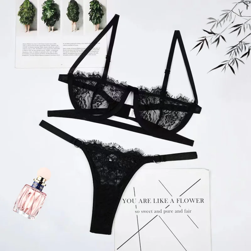 Bikini Fashion Lace Bra Sexy See-through Three-Point Sexy Lingerie Suit
Bikini Fashion Lace Bra Sexy See-through Three-Point Sexy Lingerie Suit