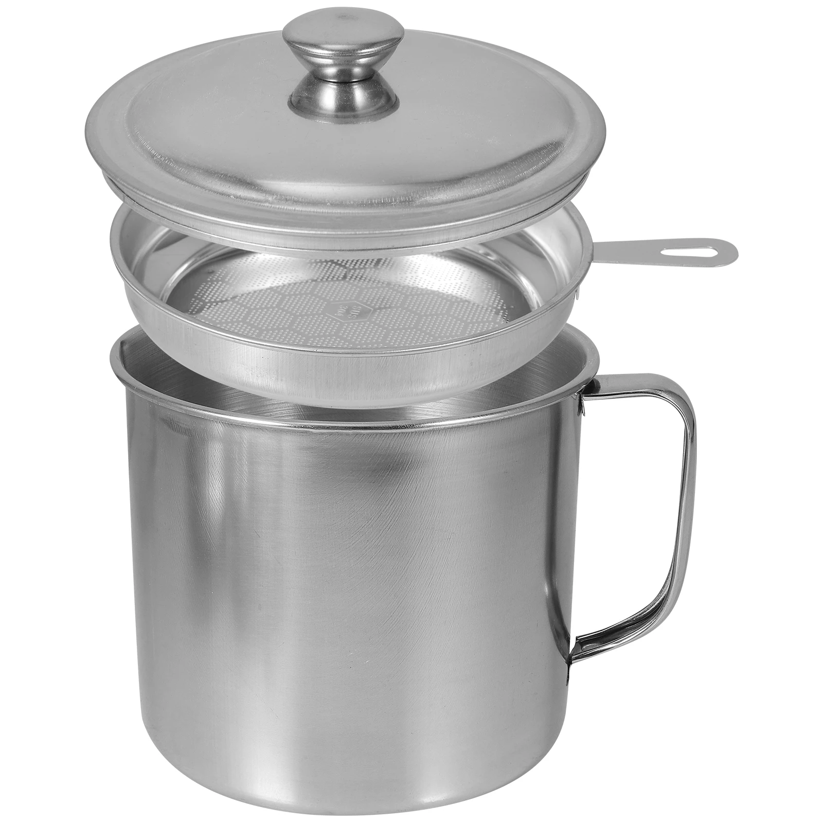 Stainless Steel Strainer Pot Large Capacity Oil Cup Handle Filter Screen For Kitchen Grease Can Practical Oil Container
Stainless Steel Strainer Pot Large Capacity Oil Cup Handle Filter Screen For Kitchen Grease Can Practical Oil Container