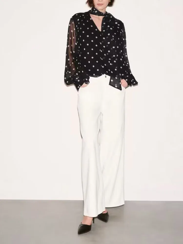 Spring 2026 New Women's Long Sleeve Charm Polka Dot Sash Cover up Shirt Elegant Versatile Fashionable Chinese Style Top
Spring 2026 New Women's Long Sleeve Charm Polka Dot Sash Cover up Shirt Elegant Versatile Fashionable Chinese Style Top