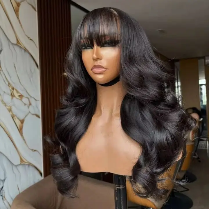 Glueless Natural Hairline Black Color Synthetic Lace Wigs Fringe Long Body Wave Lace Front Synthetic Hair Wigs for Black Women
Glueless Natural Hairline Black Color Synthetic Lace Wigs Fringe Long Body Wave Lace Front Synthetic Hair Wigs for Black Women