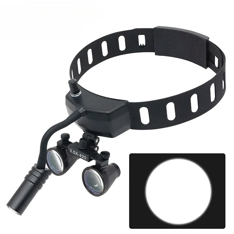 Dental Loupes Light 3.5X,LED Headlight for Dentist Oral Surgery,ENT Exam Glasses,Adjustable Headband Binocular,5W Rechargeable
Dental Loupes Light 3.5X,LED Headlight for Dentist Oral Surgery,ENT Exam Glasses,Adjustable Headband Binocular,5W Rechargeable