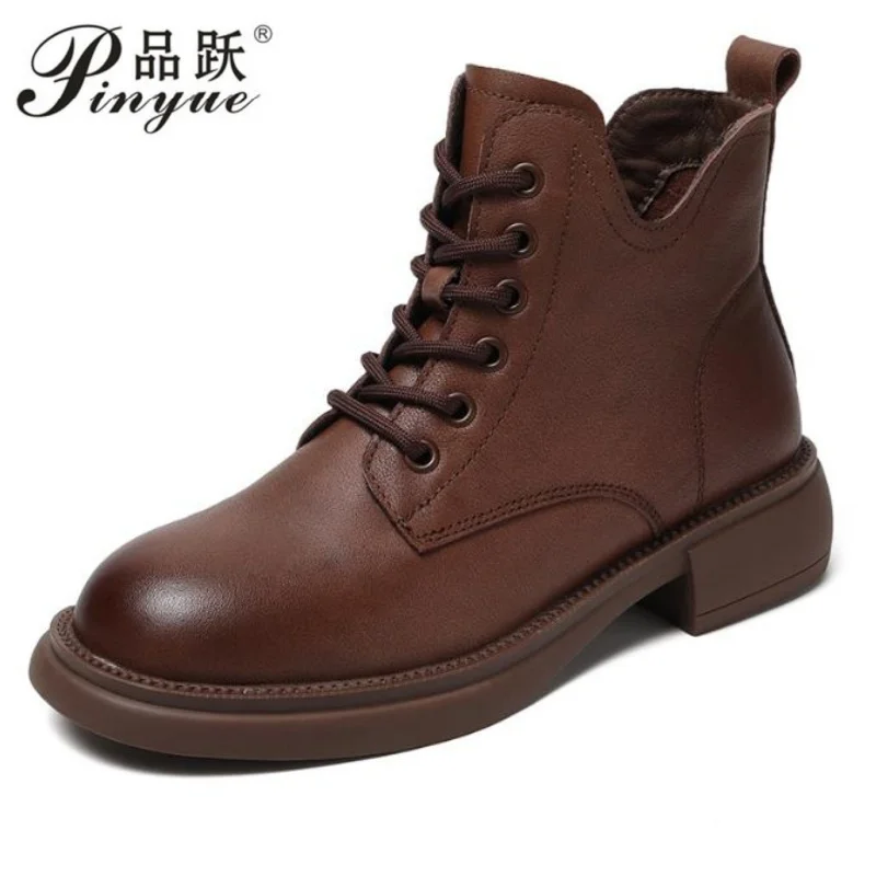 4cm Women British Style Women Winter Ankle Boots High Quality Genuine Leather Thick Heel Warm Short Boots Ladies Casual Shoes 40
4cm Women British Style Women Winter Ankle Boots High Quality Genuine Leather Thick Heel Warm Short Boots Ladies Casual Shoes 40