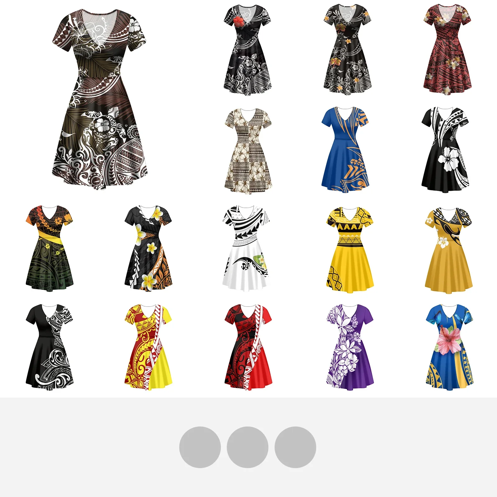 Women's Hawaiian Traditional Tribal Clothing, Hibiscus Tattoo Print Dresses, Short Sleeve Corset Dress, Lady Robe, Summer
Women's Hawaiian Traditional Tribal Clothing, Hibiscus Tattoo Print Dresses, Short Sleeve Corset Dress, Lady Robe, Summer