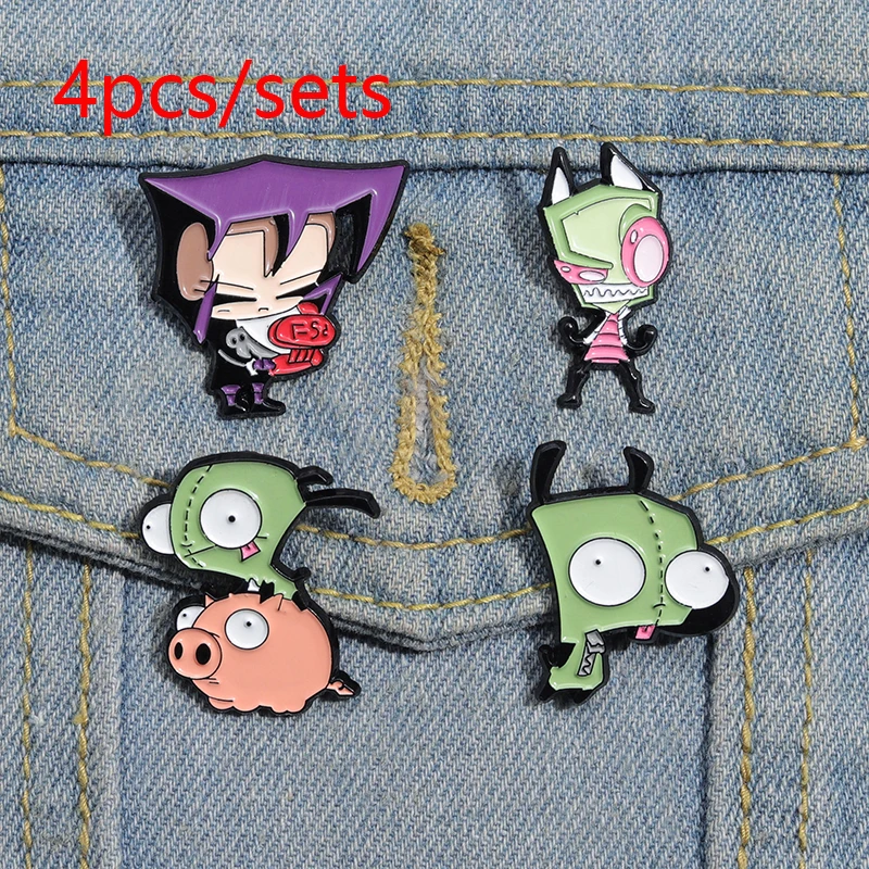 4pcs/sets Invader Zim Enamel Pins Cartoon Anime Alien Character Brooches Wholesale Metal Accessory Backpack Lapel Badge Gift
4pcs/sets Invader Zim Enamel Pins Cartoon Anime Alien Character Brooches Wholesale Metal Accessory Backpack Lapel Badge Gift