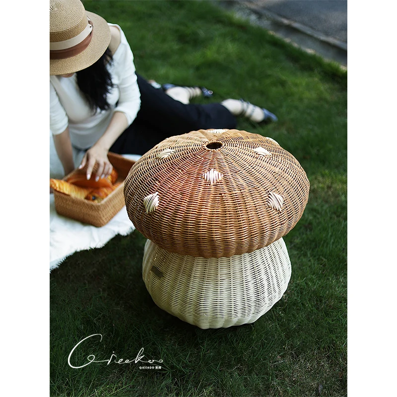 Handmade rattan, oversized mushroom with lid, finishing storage basket, floor ornament of dirty clothes basket
Handmade rattan, oversized mushroom with lid, finishing storage basket, floor ornament of dirty clothes basket