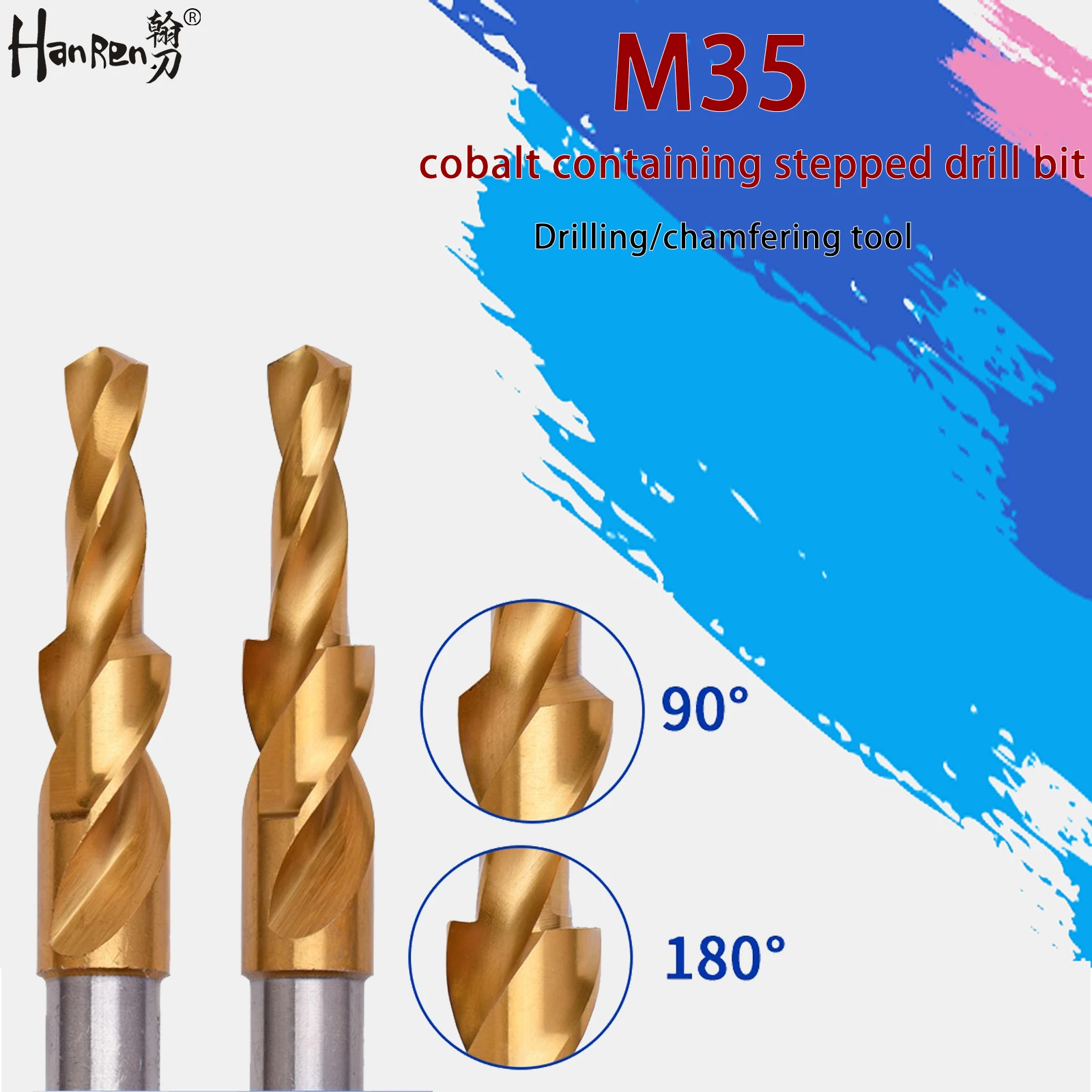 Кобальтовое ступенчатое сверло M35, сверло с прямым хвостовиком и потайной головкой, сверление и снятие фаски, встроенное M3 M4 M5 M6 M8 M10
Кобальтовое ступенчатое сверло M35, сверло с прямым хвостовиком и потайной головкой, сверление и снятие фаски, встроенное M3 M4 M5 M6 M8 M10