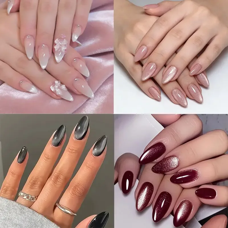 Nail tips, minimalist false nails, fresh and simple, medium-length almond shape, solid color, cat-eye effect, wearable nails. 66
Nail tips, minimalist false nails, fresh and simple, medium-length almond shape, solid color, cat-eye effect, wearable nails. 66