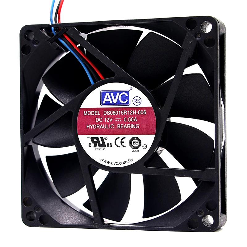 AVC DS08015R12H-006 DC 12 В 0,50 А 80x80x15 мм 3-проводной охлаждающий вентилятор для сервера
AVC DS08015R12H-006 DC 12 В 0,50 А 80x80x15 мм 3-проводной охлаждающий вентилятор для сервера