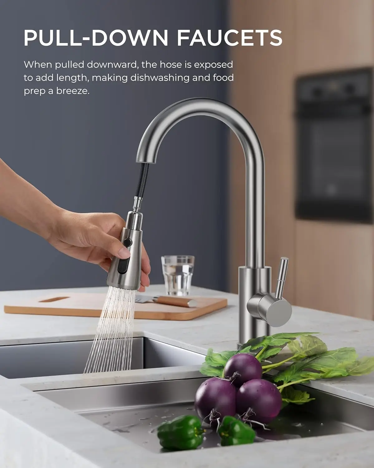 Classic Kitchen Faucet Brushed Nickel Single Handle Pull Sprayer Stainless Steel 360 Swivel Lead Free 3 Hole Farmhouse
Classic Kitchen Faucet Brushed Nickel Single Handle Pull Sprayer Stainless Steel 360 Swivel Lead Free 3 Hole Farmhouse