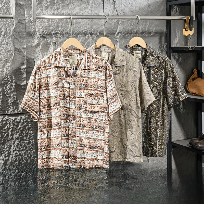Retro Cuban Collar Linen Shirt Men's Short Sleeve Draping Floral Print Casual Loose Fit Breathable Summer Fashion Shirt
Retro Cuban Collar Linen Shirt Men's Short Sleeve Draping Floral Print Casual Loose Fit Breathable Summer Fashion Shirt