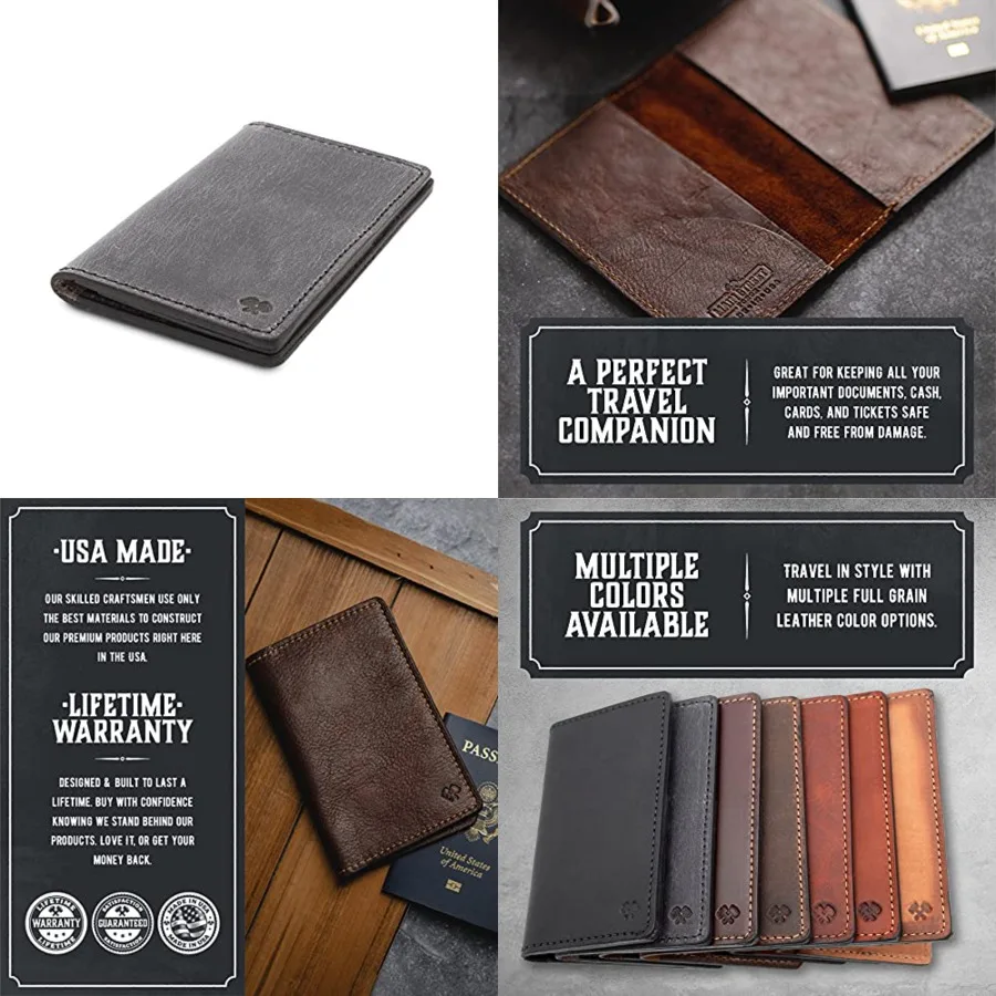 Leather Passport Holder for Men Made in USA 3.5" x 5.5" Field Notes Cover
Leather Passport Holder for Men Made in USA 3.5" x 5.5" Field Notes Cover