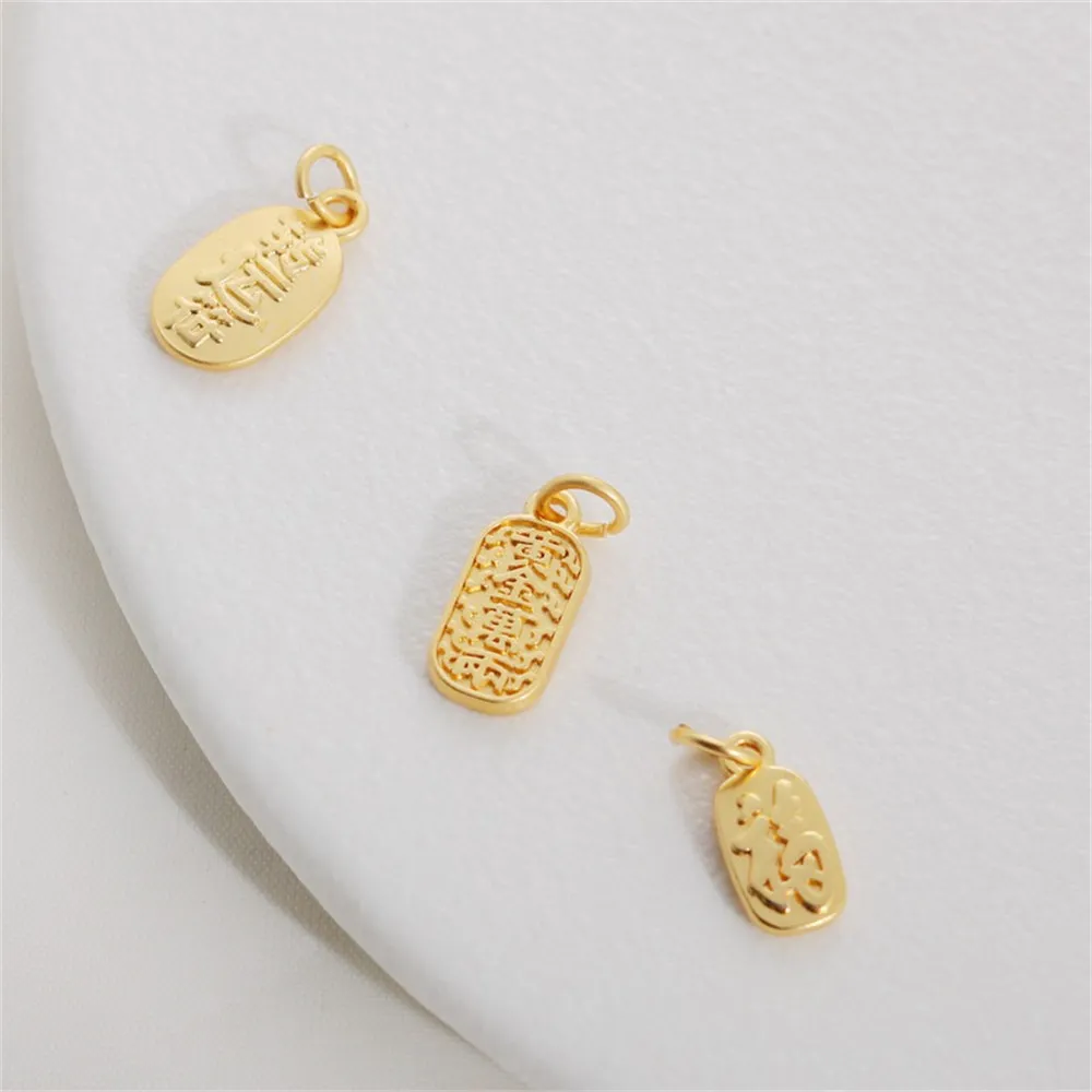 18k Color Matte Gold Double-sided Good Luck Transfer Fufu Hanging Tag Bracelet Necklace Diy Jewelry Accessories Charm Pendant
18k Color Matte Gold Double-sided Good Luck Transfer Fufu Hanging Tag Bracelet Necklace Diy Jewelry Accessories Charm Pendant