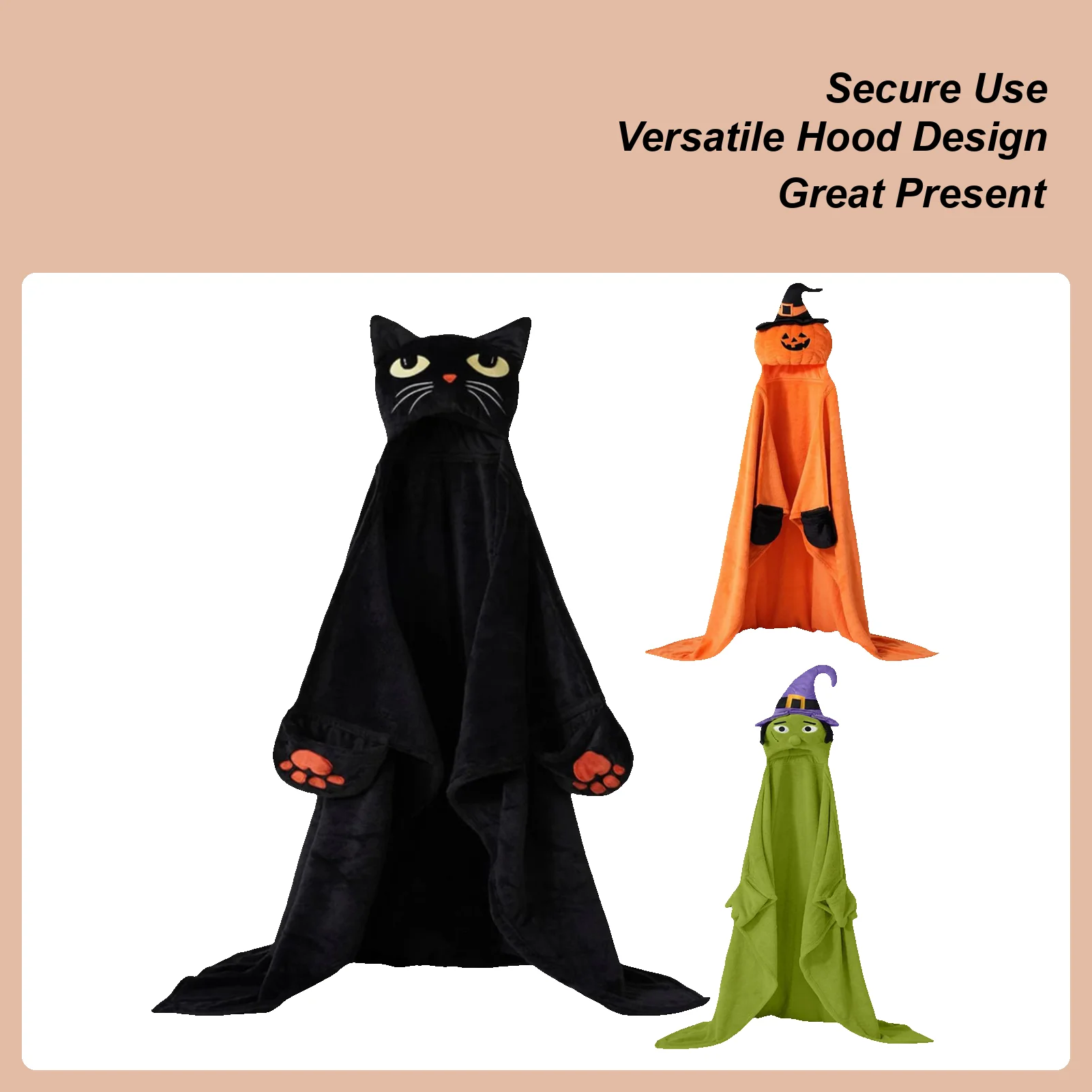 Halloween Cape with Hood Pumpkin Cat Hooded Cape Velvet Unisex Cloak Costume Accessories for Women Men Halloween Dress Up
Halloween Cape with Hood Pumpkin Cat Hooded Cape Velvet Unisex Cloak Costume Accessories for Women Men Halloween Dress Up