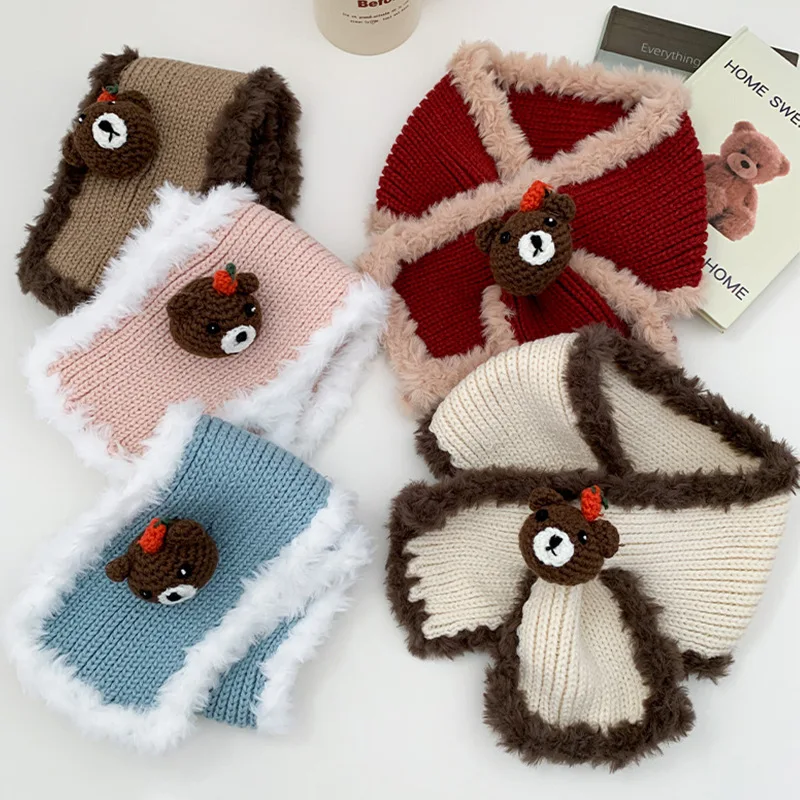 Вязаный плюшевый шарф с милым медведем и крестом, женский осенне-зимний теплый шерстяной шарф с защитой от холода для атмосферы
Вязаный плюшевый шарф с милым медведем и крестом, женский осенне-зимний теплый шерстяной шарф с защитой от холода для атмосферы