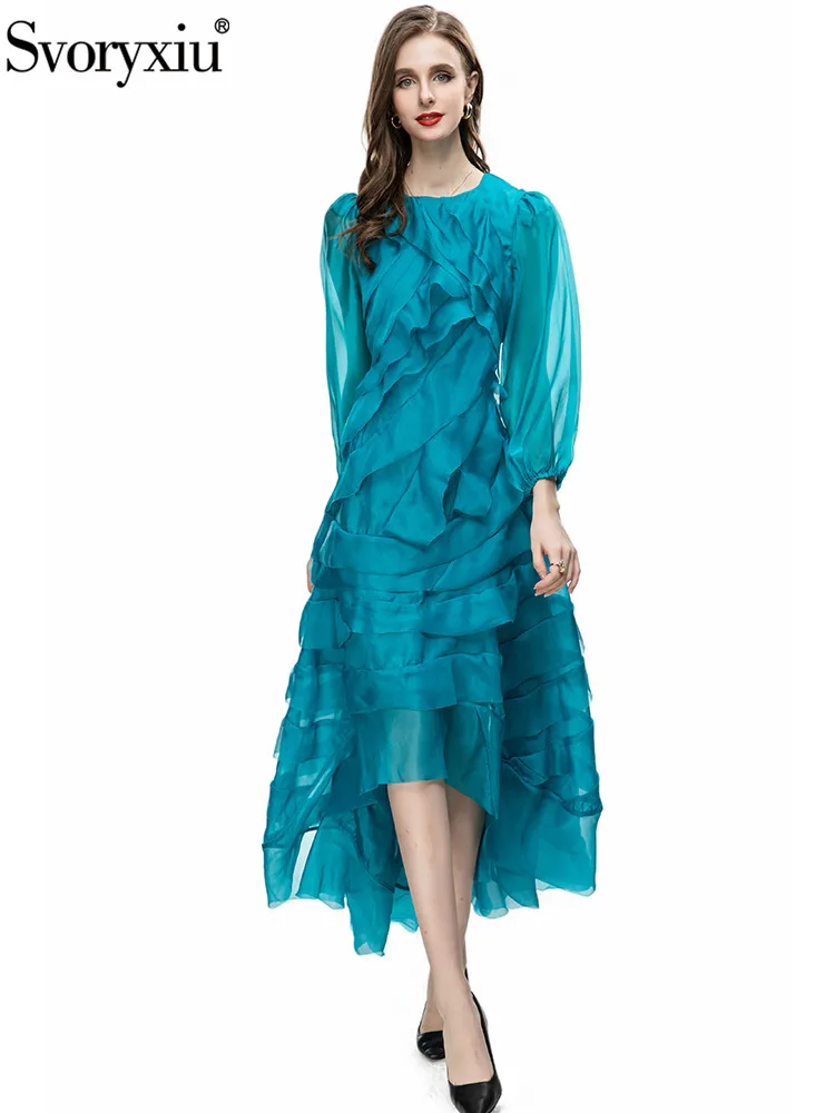 Svoryxiu Spring Fashion Designer Vintage Blue Color Gauze Mid-Calf Dress Women Lantern Sleeve Cascading Ruffle High Waist Dress
Svoryxiu Spring Fashion Designer Vintage Blue Color Gauze Mid-Calf Dress Women Lantern Sleeve Cascading Ruffle High Waist Dress
