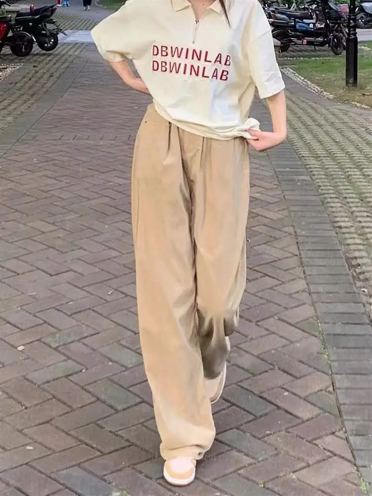 Khaki Wide Leg Pants Women Korean Fashion Harajuku Streetwear Casual Trousers 2023 Sping Vintage School Style Loose Bottoms
Khaki Wide Leg Pants Women Korean Fashion Harajuku Streetwear Casual Trousers 2023 Sping Vintage School Style Loose Bottoms
