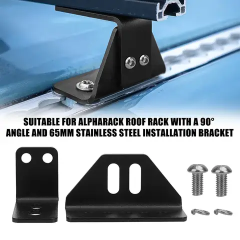 For ALPHARACK Roof Rack With A 90° Angle 65mm Stainless Steel Installation Bracket