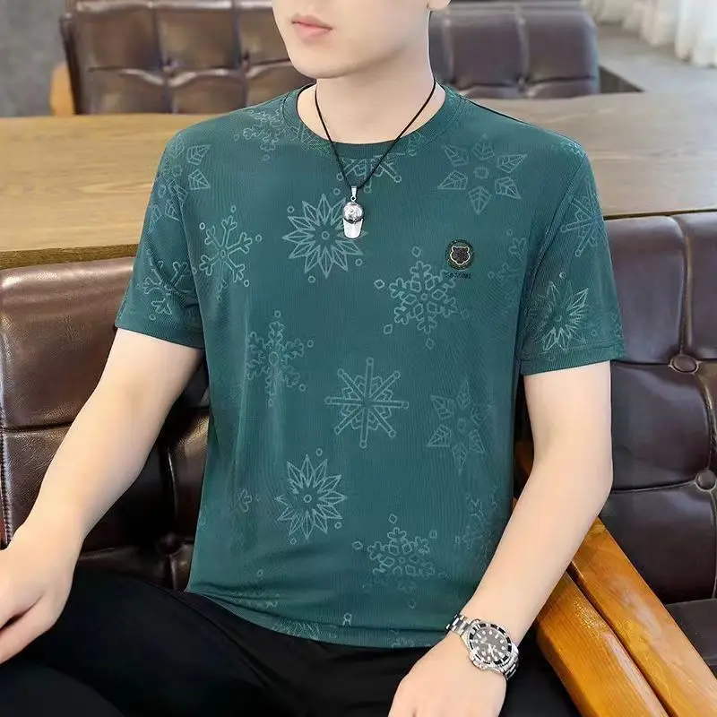 Модные Универсальные футболки с круглым вырезом и коротким рукавом со стразами, Мужская одежда, Новинка лета 2024, Свободные корейские топы, Повседневная футболка
Модные Универсальные футболки с круглым вырезом и коротким рукавом со стразами, Мужская одежда, Новинка лета 2024, Свободные корейские топы, Повседневная футболка