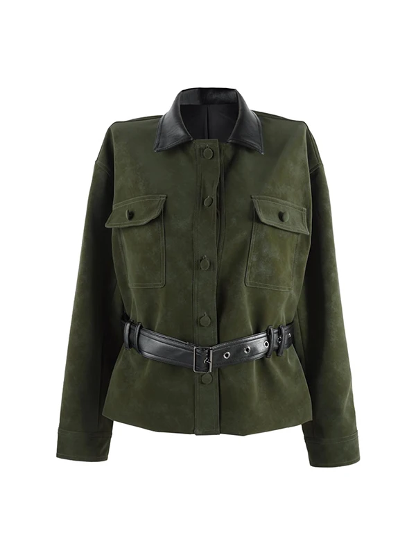 Korean Style Retro Green Short Coat Women's Autumn Winter New High Quality Waist Inward Belted Top Fashion Slimming Outerwear
Korean Style Retro Green Short Coat Women's Autumn Winter New High Quality Waist Inward Belted Top Fashion Slimming Outerwear