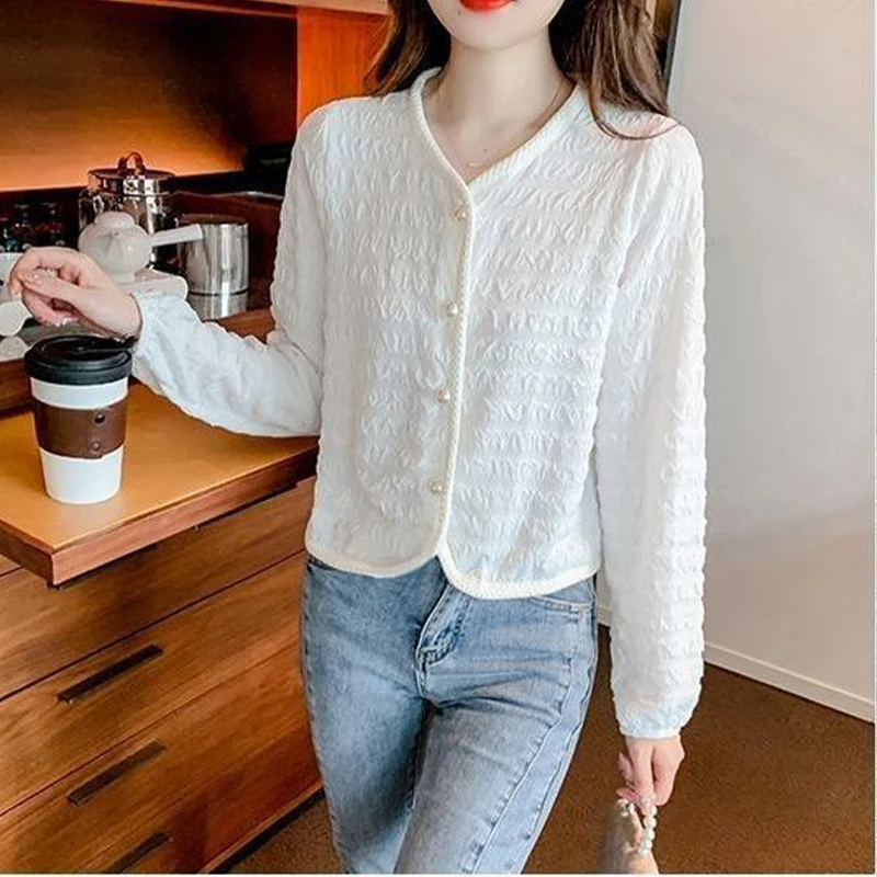 Women Clothes Office Lady Simplicity Elegant Trend Buttons Single Breasted Solid Color O-neck Long Sleeve Easy Close to The
Women Clothes Office Lady Simplicity Elegant Trend Buttons Single Breasted Solid Color O-neck Long Sleeve Easy Close to The