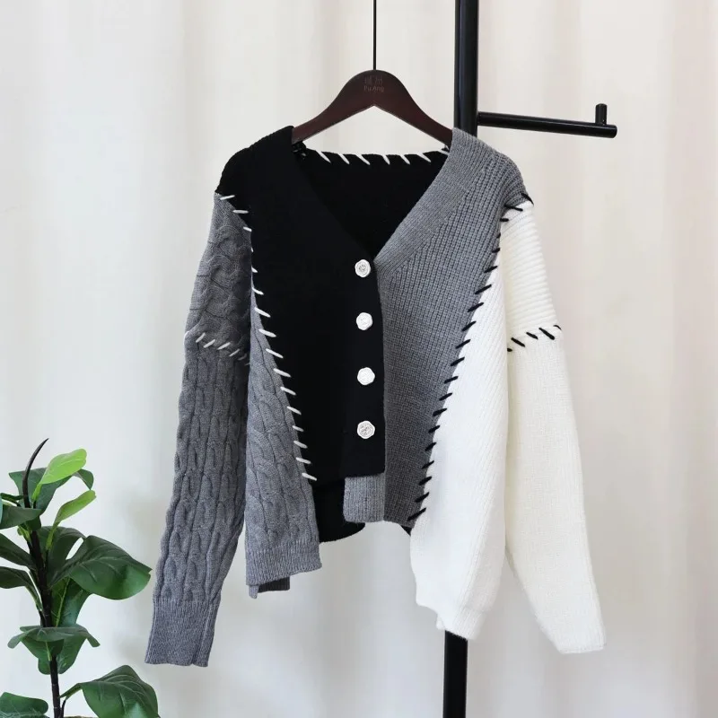 New Korean Loose Sweater Jacket Irregular Rope Design Knitted Cardigan for Women
New Korean Loose Sweater Jacket Irregular Rope Design Knitted Cardigan for Women