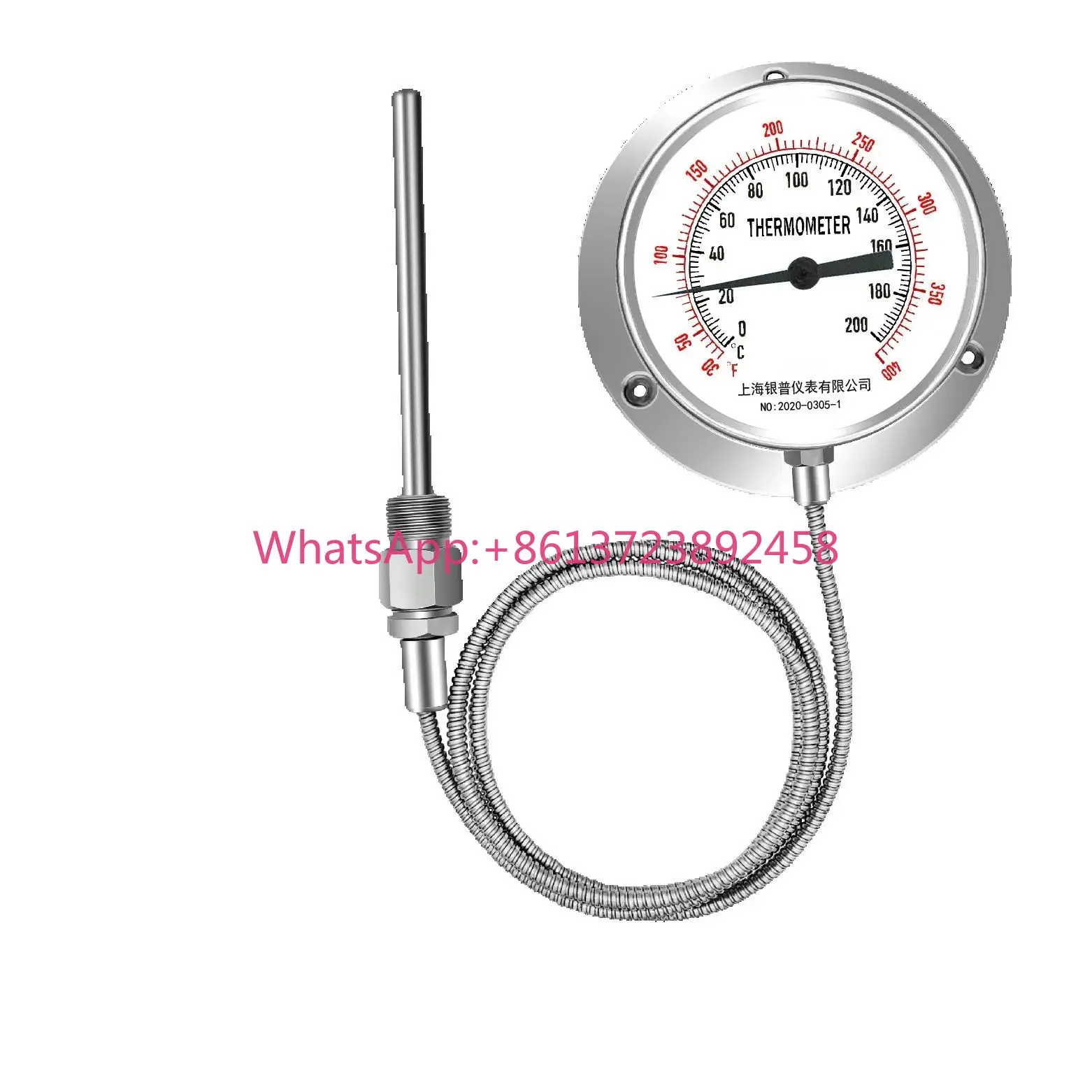 Stainless steel 304 pressure thermometer remote transmission thermometer tank truck boiler printing and dyeing water oil tempera
Stainless steel 304 pressure thermometer remote transmission thermometer tank truck boiler printing and dyeing water oil tempera