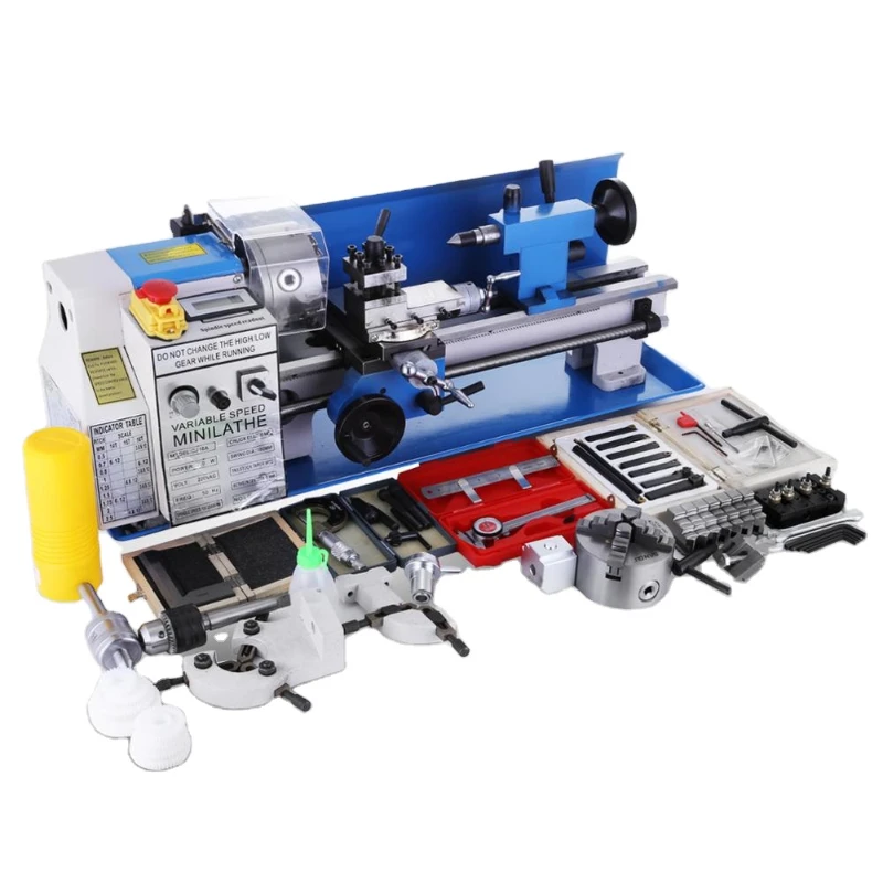 Variable Speed Bench Top CJ18A 7x14 Mini Lathe with Blue Accessory Package DC Motor
Variable Speed Bench Top CJ18A 7x14 Mini Lathe with Blue Accessory Package DC Motor