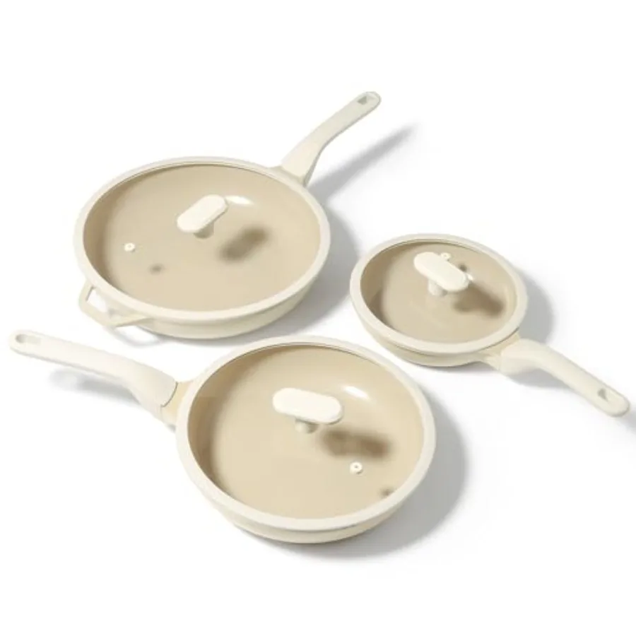 Pcs Nonstick Ceramic Frying Pan Set ++ Induction Compatible with Stay Cool Handle Fully Coated 0% Dishwasher Safe Healthy PTFE
Pcs Nonstick Ceramic Frying Pan Set ++ Induction Compatible with Stay Cool Handle Fully Coated 0% Dishwasher Safe Healthy PTFE