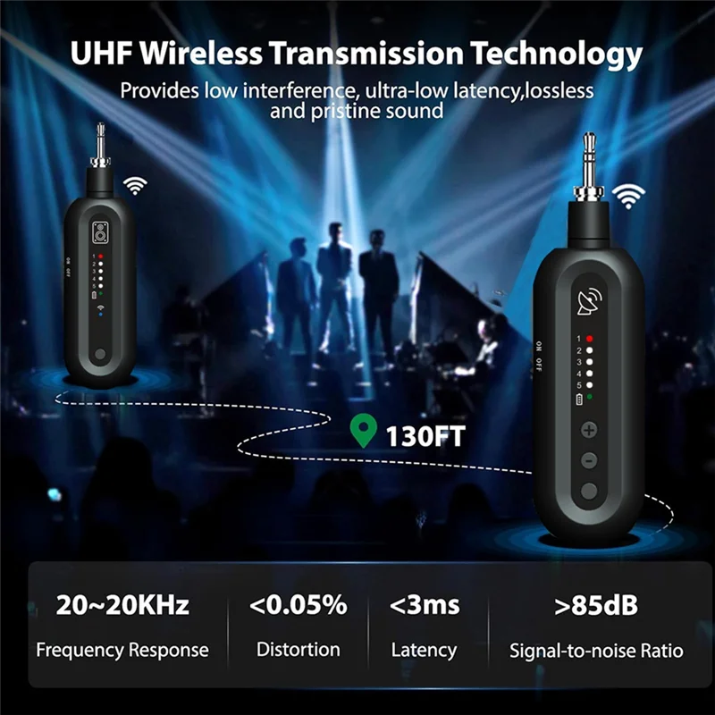 A42Z-UHF Wireless Guitar System Guitar Transmitter Receiver Set With 5 Channels For 3.5Mm/6.35Mm Electric Guitar Bass
A42Z-UHF Wireless Guitar System Guitar Transmitter Receiver Set With 5 Channels For 3.5Mm/6.35Mm Electric Guitar Bass