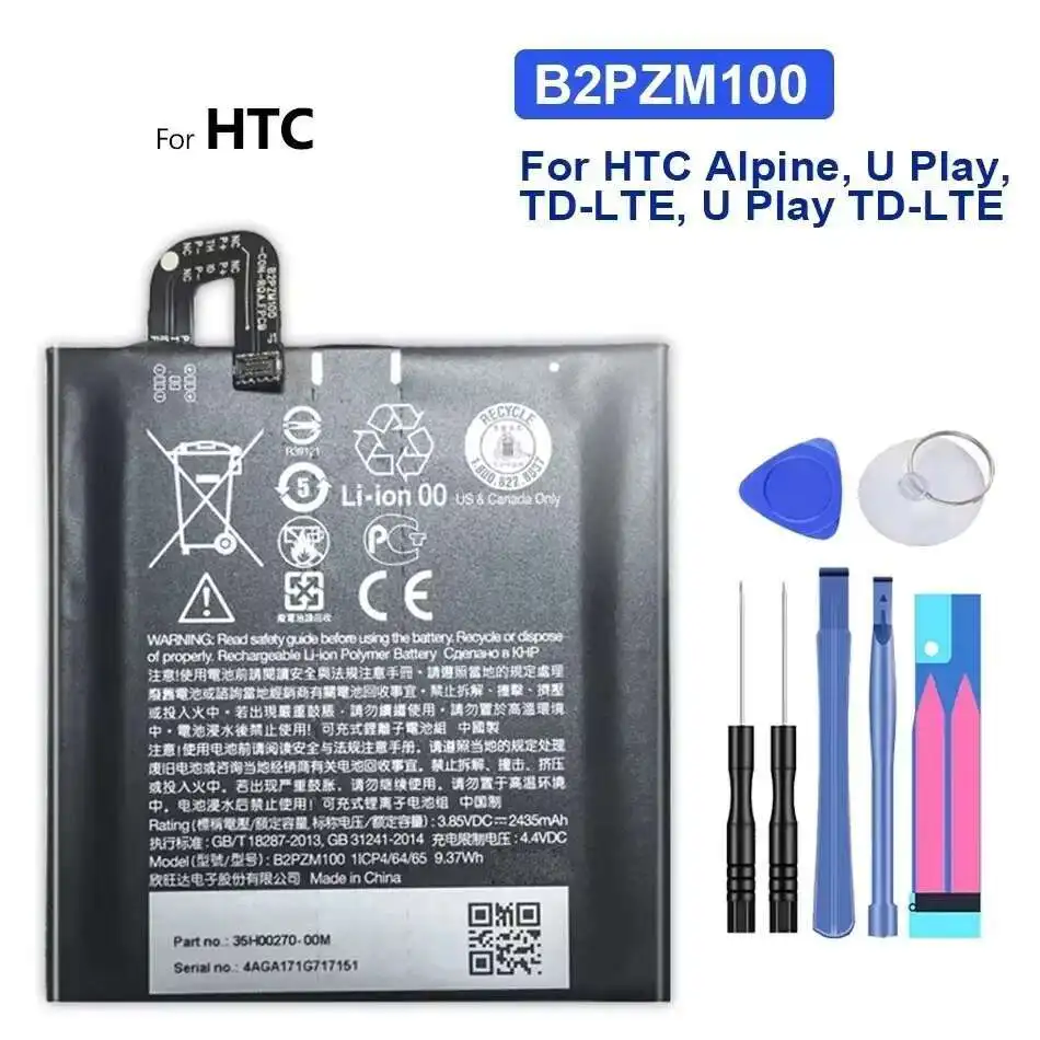 Mobile Phone Battery B2PZM100 2435mAh For Htc Alpine, U Play, U Play TD-LTE, U Play TD-Lte Dual Sim
Mobile Phone Battery B2PZM100 2435mAh For Htc Alpine, U Play, U Play TD-LTE, U Play TD-Lte Dual Sim