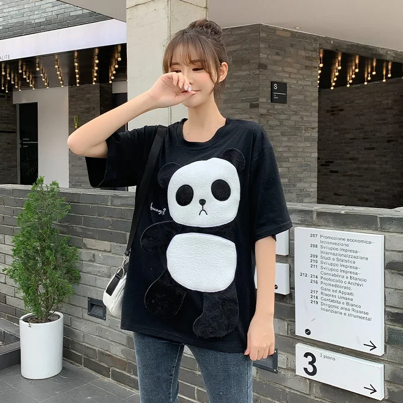 Summer Cute Fluffy Panda Short Sleeve Tops Women O Neck Y2k Indie Loose Casual T Shirts 2023 New Fashion Cartoon Vintage Tees
Summer Cute Fluffy Panda Short Sleeve Tops Women O Neck Y2k Indie Loose Casual T Shirts 2023 New Fashion Cartoon Vintage Tees
