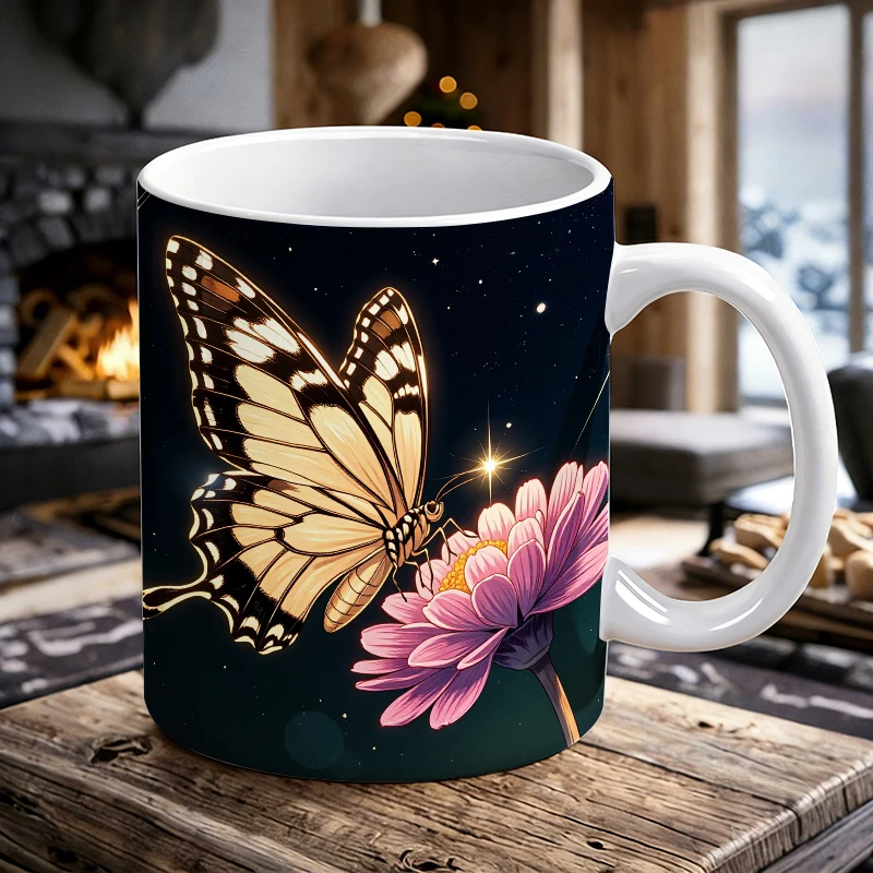 Starry Night Butterfly & Flower Ceramic Mug, Dreamy Magical Coffee Cup, Milk Cup, Drinking Cup, Gift for Friends, Fade-Resistant
Starry Night Butterfly & Flower Ceramic Mug, Dreamy Magical Coffee Cup, Milk Cup, Drinking Cup, Gift for Friends, Fade-Resistant