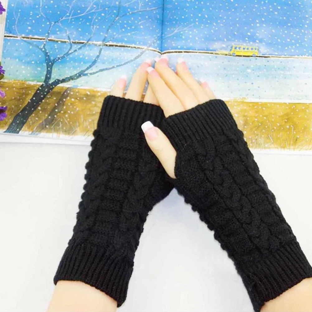 20cm Unisex Winter Knitted Fingerless Gloves Arm Sleeve Thumb Hole Warm Long Gloves Soft Breathable for Men Women Black
20cm Unisex Winter Knitted Fingerless Gloves Arm Sleeve Thumb Hole Warm Long Gloves Soft Breathable for Men Women Black
