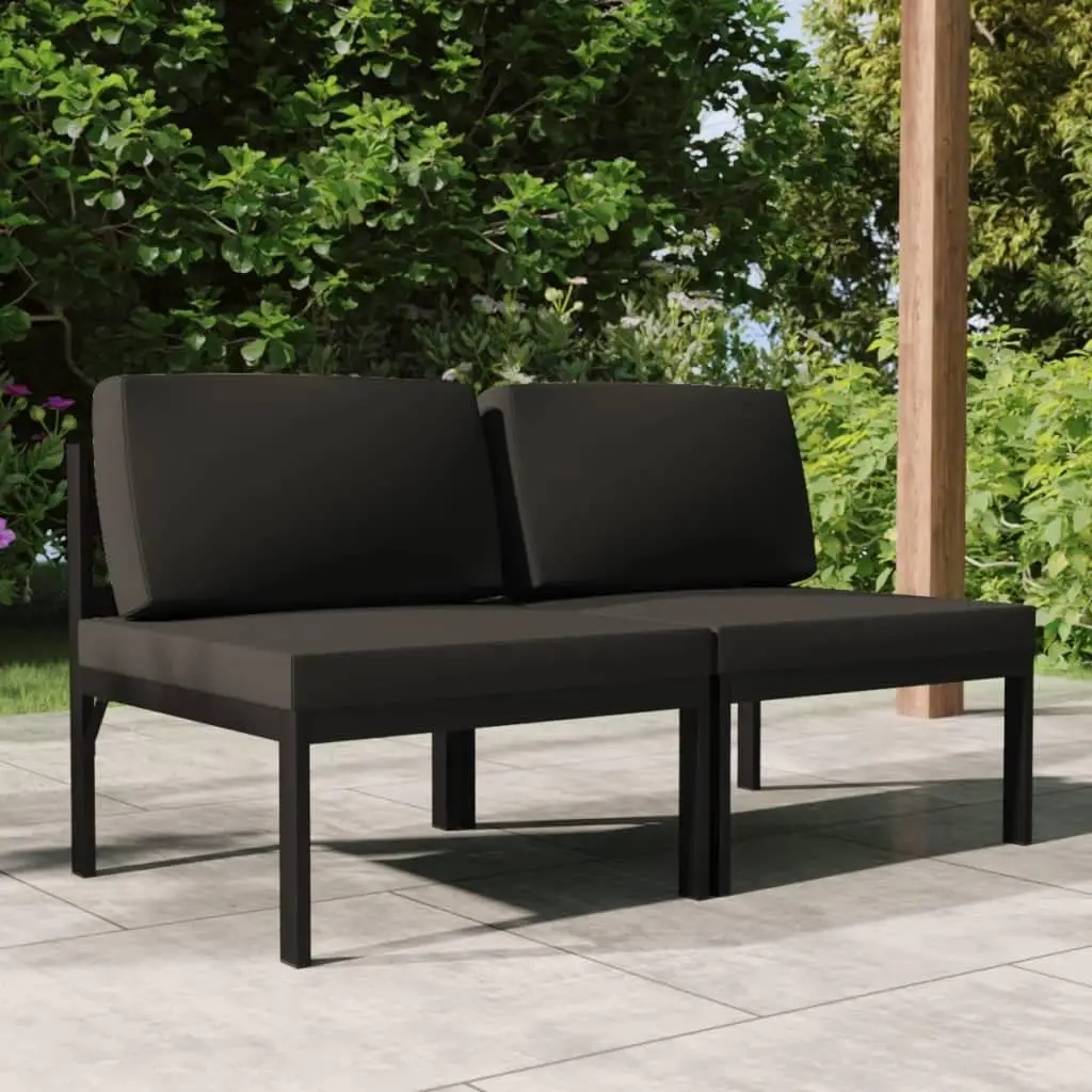 Aluminum 2-Seater Patio Sofa with Cushions, Modular Outdoor Lounge Set in Anthracite
Aluminum 2-Seater Patio Sofa with Cushions, Modular Outdoor Lounge Set in Anthracite