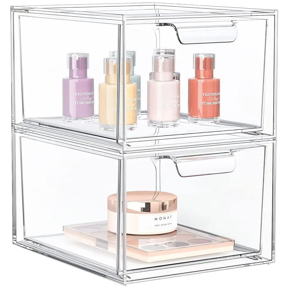 2 Pa Stackable Makeup Organizer And Storage, Acrylic Organizers,Clear Plastic Storage Drawer With Handles For Vanity,
2 Pa Stackable Makeup Organizer And Storage, Acrylic Organizers,Clear Plastic Storage Drawer With Handles For Vanity,