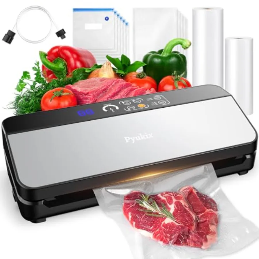 Vacuum Sealer Machine Food Sealer 80KPA Automatic 8-IN-1 Sealing Dry/Moist Mode with Build-in Cutter Storage Digital Countdown
Vacuum Sealer Machine Food Sealer 80KPA Automatic 8-IN-1 Sealing Dry/Moist Mode with Build-in Cutter Storage Digital Countdown