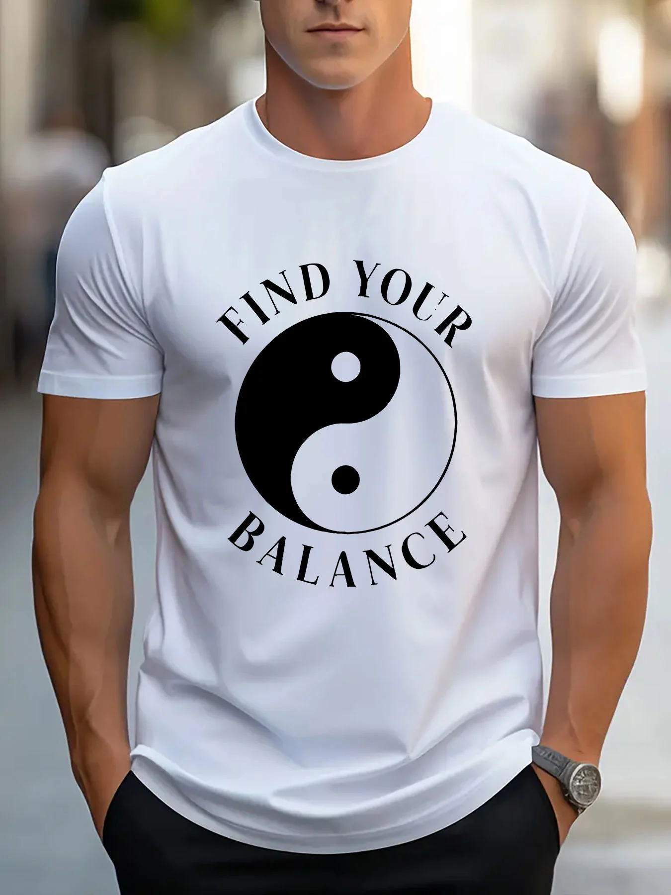 Men's Tai Chi Yin-Yang pattern T-shirt casual round-neck short-sleeved suitable for all seasons the fabric is comfortable
Men's Tai Chi Yin-Yang pattern T-shirt casual round-neck short-sleeved suitable for all seasons the fabric is comfortable