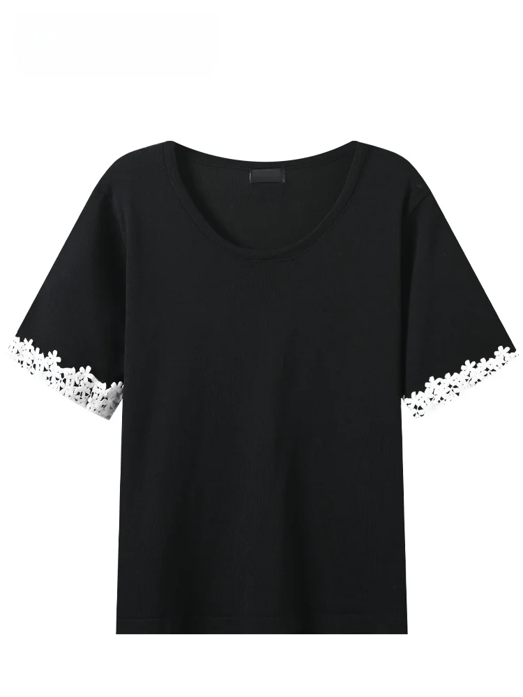 Loose round Neck Short Sleeve T-Shirt Women's Casual Summer Fashion Anti-Aging Korean Style Knitted Wool Blend plus Size Top
Loose round Neck Short Sleeve T-Shirt Women's Casual Summer Fashion Anti-Aging Korean Style Knitted Wool Blend plus Size Top