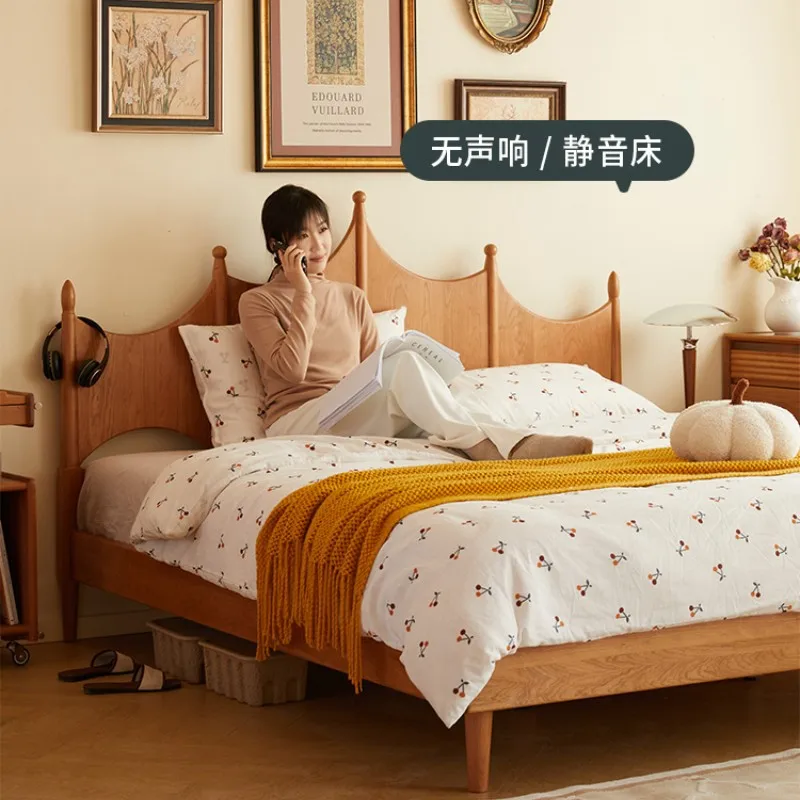 Solid wood double bed cherry wood Nordic children's bed Japanese retro small apartment log bedroom 1.5 meters
Solid wood double bed cherry wood Nordic children's bed Japanese retro small apartment log bedroom 1.5 meters