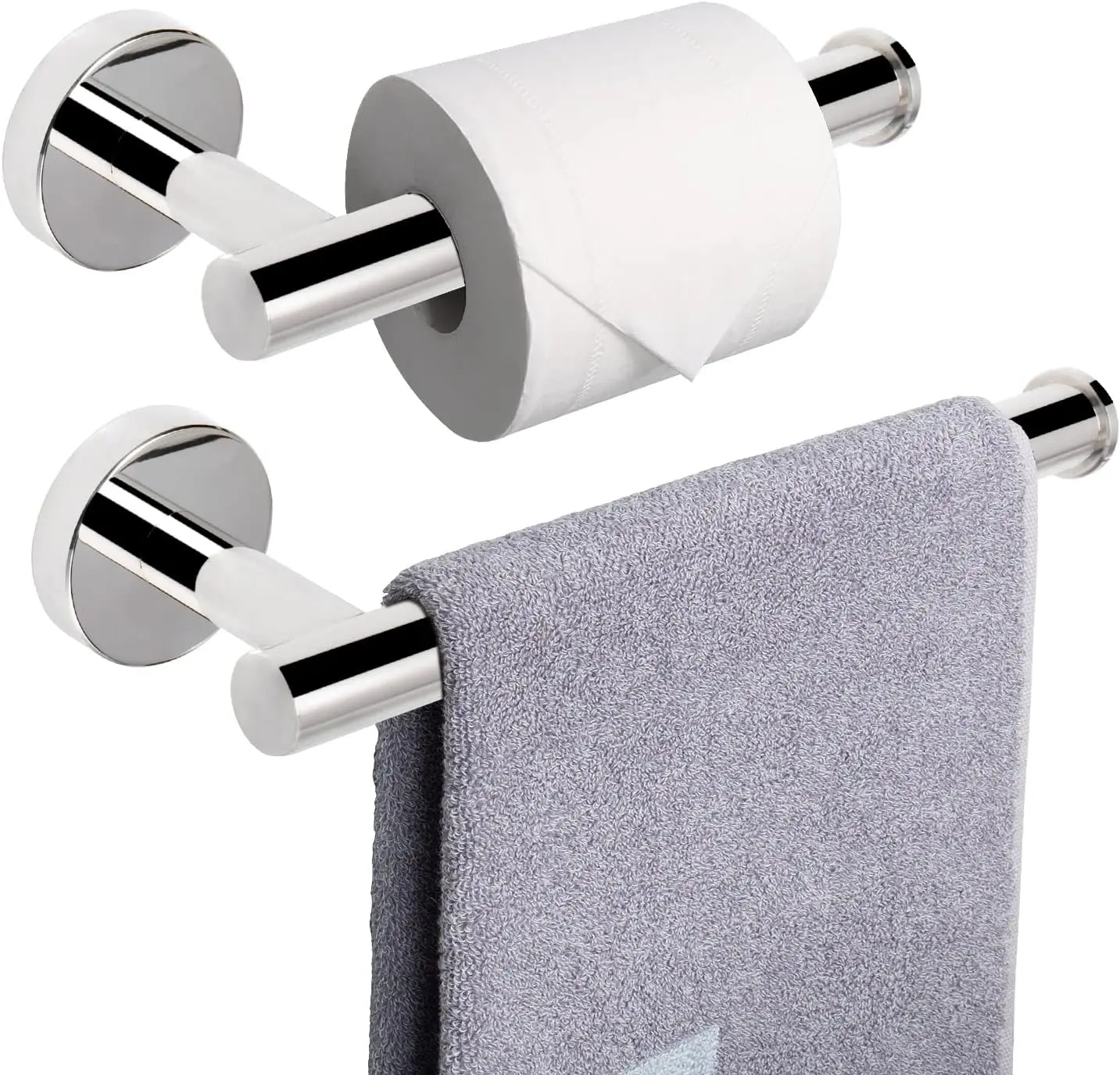 Bath Toilet Paper Holder+ Hand Towel Holder, 2 Pieces Bathroom Hardware Set- Premium 304 Stainless Steel Toilet Roll Holder and Towel Rack Wall Mounted for Bathroom/Kitchen (Chrome Finish)
Bath Toilet Paper Holder+ Hand Towel Holder, 2 Pieces Bathroom Hardware Set- Premium 304 Stainless Steel Toilet Roll Holder and Towel Rack Wall Mounted for Bathroom/Kitchen (Chrome Finish)